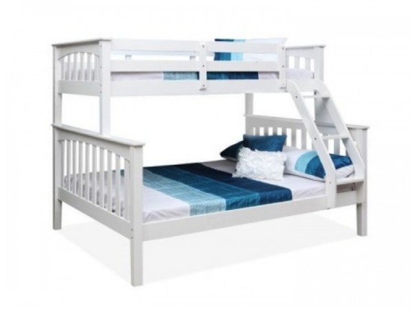 SARAH SINGLE/DOUBLE BUNK BED (WHITE)